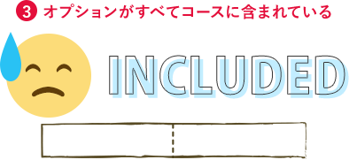 オプションがすべてコースに含まれている